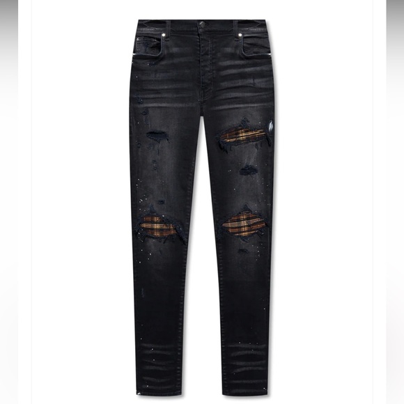 AMIRI MX1 Brown Plaid Patch Jeans - Picture 6 of 6